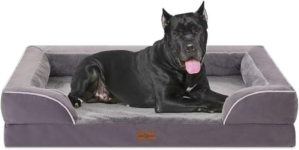 Comfort Expression Orthopedic Dog Bed for Extra Large Dogs with Bolster | Waterproof Dog Couch Bed with Washable Cover & Non-Slip Bottom, Supportive Egg Crate Foam XL Pet Bed, 42X30 Inch156