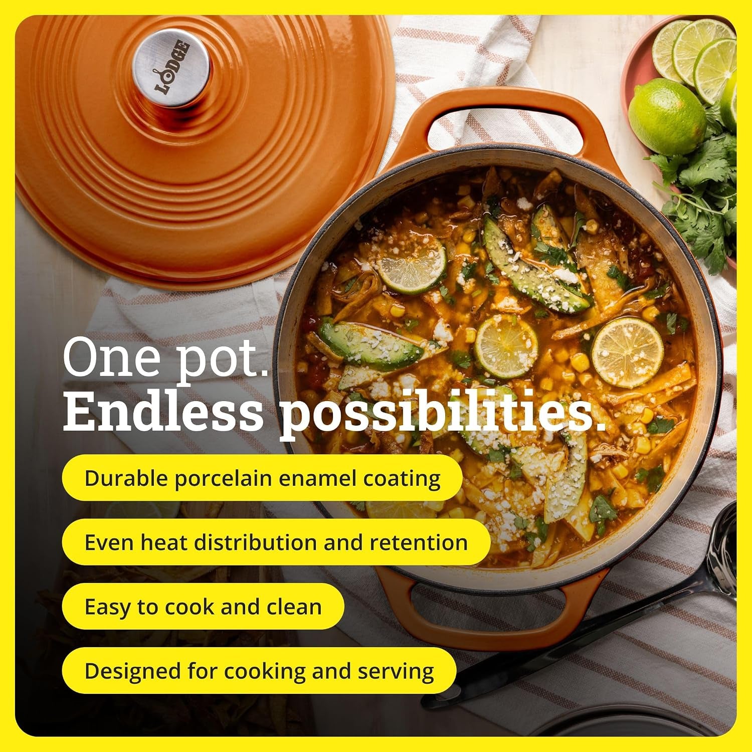 essential-enamel-cast-iron-dutch-oven-6-quart-apricot-ideal-for-bread-baking-braising-marinating-slow-cooking-features-moisture-sealing-lid-dual-handles