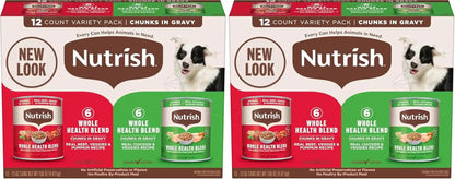 Nutrish Chicken Wet Dog Food Chunks in Gravy,13 Oz. Can (Rachael Ray) | No Poultry By-Product Meal, Artificial Preservatives or Flavors, No Added Corn or Wheat Ingredients, Made in the USA12