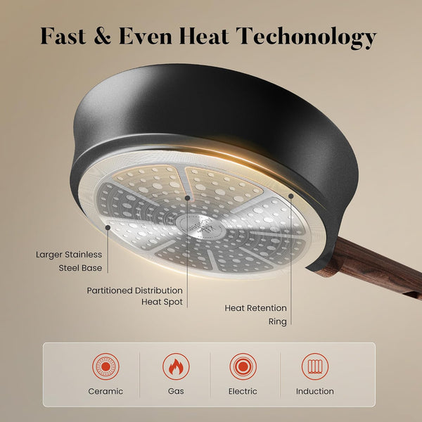 10Pcs Ceramic Pots and Pans Set Non Stick | Non Toxic, Induction Cookware, PFOA & PFAS Free4