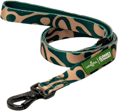 Lucy & Co. Cheery Cherries - Designer Dog Leash for Small to Large Dogs - Padded Handle for Comfort - Large, Red Gingham Cherries - 5 Foot11