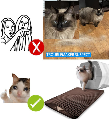 HTTMT- (20X15.7 Inch) Pet Supplies Cats Litter & Housebreaking 40X50 Brown Cat Litter Mat Double Layer Pad Trapper Folding Pad EVA Foam Rubber6