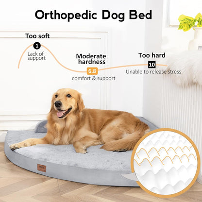 MEKIY Orthopedic Waterproof Dog Bed with Sides for Extra Large Sizes Dogs | Egg Crate Foam, Waterproof Liner, Anti-Slip Bottom, Space-Saving, Perfect for Corners and Sofa Edges, 40 X 40 Inch2