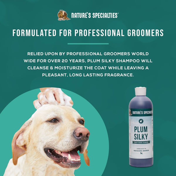 Nature'S Specialties Plum Silky Ultra Concentrated Dog Shampoo Conditioner, Makes up to 3 Gallons, Natural Choice for Professional Pet Groomers, Silk Proteins, Made in USA, 16Oz4