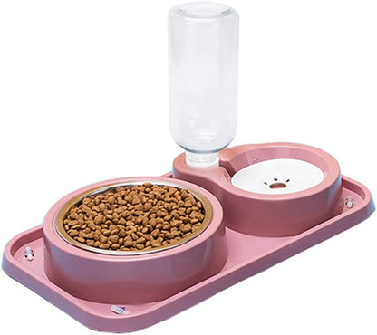 Love Dream Double Dog Cat Bowls, Anti-Slip Pet Food and Water Bowl Set | Automatic Gravity Water Dispenser Bottle Detachable Stainless Steel Bowl No-Spill for Indoor Cats Dogs Puppy Kitten Rabbit9