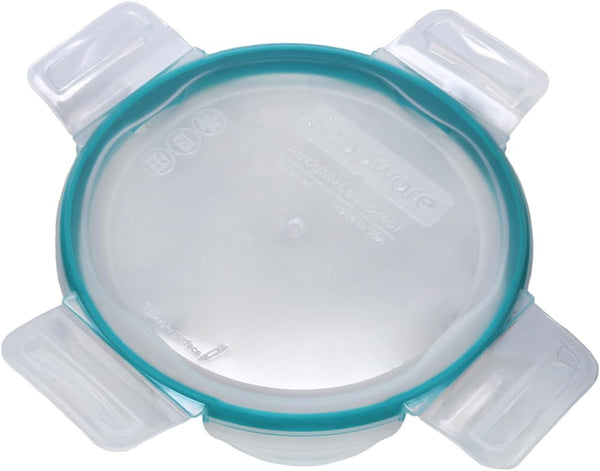 7201R-PC (4-Cup) Clear Lid with Teal Gasket (2-Pack) - Made in USA | Bpa-Free Construction | Freezer Safe | Top-Rack Dishwasher Safe | Reusable Design | Snap-Lock | Airtight Configuration2