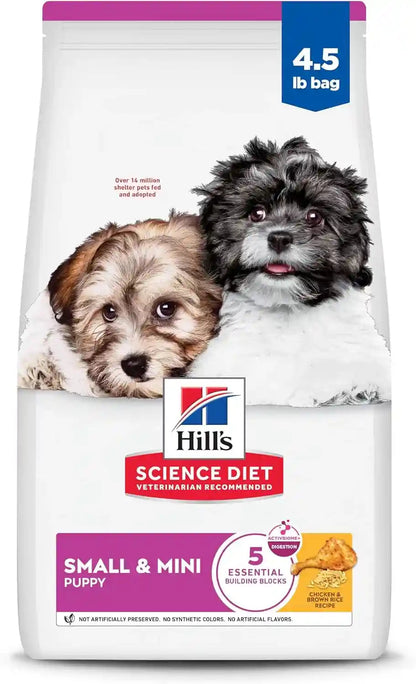 Hill'S Science Diet Puppy Small & Mini Dry Dog Food | #1 Veterinarian Recommended, Chicken & Brown Rice, 4.5 Lb. Bag1