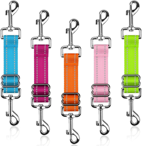 YUEPET Dog Safety Collar Clips 2 Pack Adjustable Prong Backup Clips Reflective Double Ended Backup Clasp Leash Connector for Dog Harness to Collar Safety Clip(Grey+Black) | Prong Collar Backup, Double-Ended Clips, Harness to Collar Connector, Reflective Strap, 7-8.2 in Adjustable Length, 2 Pack13