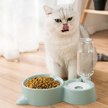 J&L VVMEET Dog Bowls, Cat Food and Water Bowl Set with Water Dispenser | Gravity Pet Feeder and Waterer Set with Detachable Stainless Steel Bowl Automatic Water Refill for Cats Dogs Puppy Rabbit7