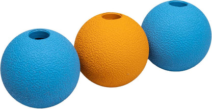 Amazon Basics Interactive Bouncy Durable Rubber Dog Toy Balls, 2.5 Inch, Multi-Color Blue/Orange, Pack of 1013