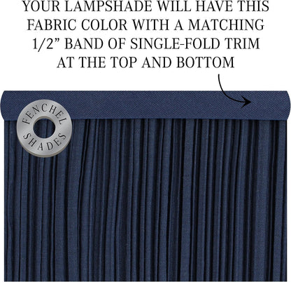 Lampshade 9" Top Diameter X 18" Bottom Diameter X 13" Slant Height with Washer (Spider) Attachment for Lamps with a Harp (Pleated Navy)5