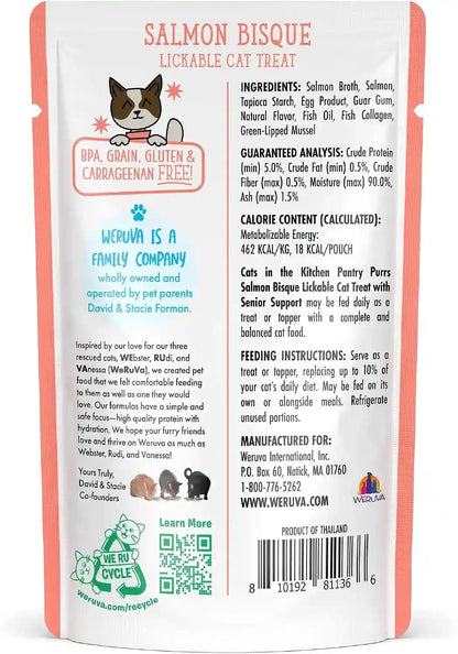 Weruva Cats in the Kitchen Pantry Pours, Salmon Bisque with Senior Support, 1.4Oz Pouch, Pack of 122