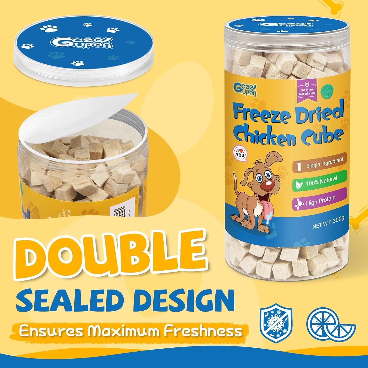 gazeupon-freeze-dried-chicken-dog-cat-treats-single-ingredient-high-protein-training-treats-food-topper-for-picky-eaters-grain-free-natural-snacks-for-puppies-and-adult-dogs-10-58-oz