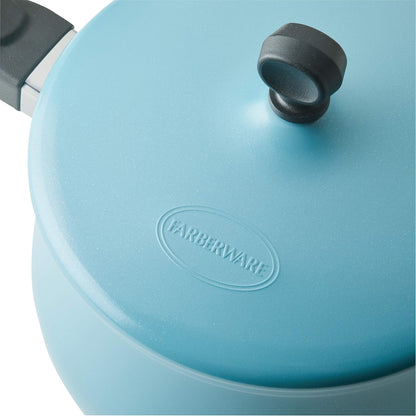 120 Limited Edition Stainless Steel Cookware Pots and Pans Set with Prestige Kitchen Tools, 10 Piece, Aqua Blue16