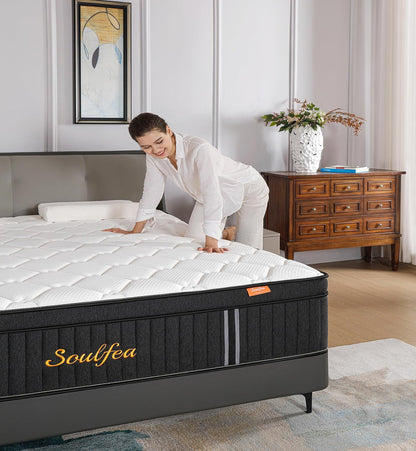 Queen Mattresses,10 Inch Queen Size Mattresses in a Box,Memory Foam Hybrid White & Black Mattress with Provide Support and Improve Sleep,Pressure Relief,Medium Firm5