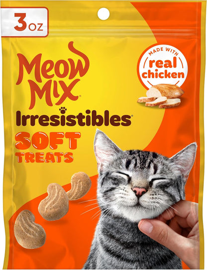 Meow Mix Irresistibles, Soft Cat Treats with White Meat Chicken, 3 Oz. Bag1