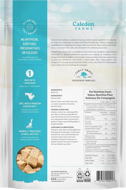Caledon Farms Freeze Dried Beef Liver Bites Dog Treats, 150 Grams/5.3Oz2