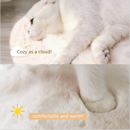SHENGOCASE 2-Pack 10"X14" Rectangular Faux Rabbit Fur Cat Dog Bed Cushion Pad Mat, Cat Tree Tower Replacement Cushion Pad for Window Perch Carrier House Cage Crate Kennel Furniture2