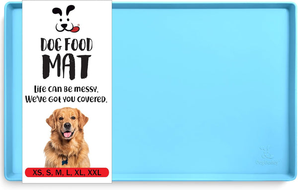 Dogbuddy Dog Food Mat – Waterproof Dog Bowl Mat for Food and Water, Silicone Pet Feeding Mats for Floors, Non-Slip Placemat with High Edges for Dogs Bowls, Puppy Essentials (L: 24" X 16", Shadow)25