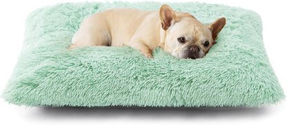 EHEYCIGA Fluffy Dog Crate Bed for Extra Large Dogs, Plush Faux Fur Pad, Calming anti Anxiety XL Bed for Crate, Washable Soft Warm Dog Mat with Non-Slip Bottom, Grey55