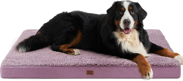 EHEYCIGA Orthopedic Dog Bed Large with Removable Washable Cover,Grey,41X27 | Egg Crate Foam Support,Durable Oxford Fabric,Non-Slip Bottom,Machine Washable,Soft Waterproof Plush Pet Bed Mat for Crate64