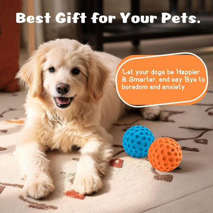 HIPPIH Indestructible Squeaky Dog Toys, Interactive Dog Balls 2 Pack, Chew Toys for Aggressive Chewers, Natural Rubber Puppy Toy for Large/Medium Dogs, Tough Puppy Teething Toy, Relieve Anxiety7