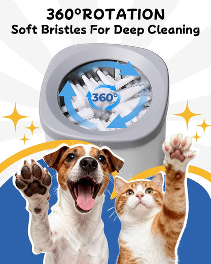 Electric Dog Paw Cleaner for Dogs，2 Speeds Automatic Dog Foot Paw Washer for Small Medium to Large Cat Dog Pet (Grey)3
