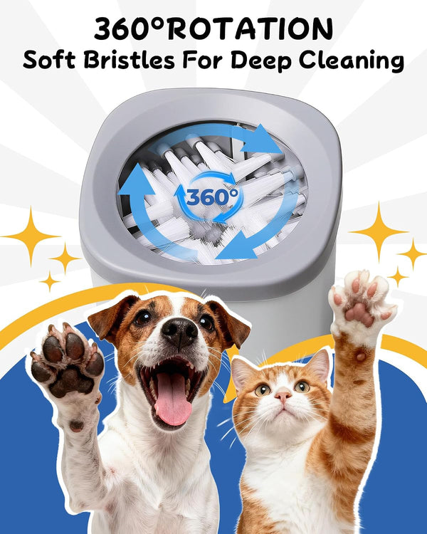 Electric Dog Paw Cleaner for Dogs，2 Speeds Automatic Dog Foot Paw Washer for Small Medium to Large Cat Dog Pet (Grey)3