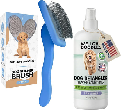 Slicker Brush for Dogs, Pet Grooming Brushes for Doodles & Poodles, Large | Best Brush for Long Haired Dogs, Dematting Comb & Deshedding Tools for Goldendoodle Coats, Puppy Matting Grooming Supplies12