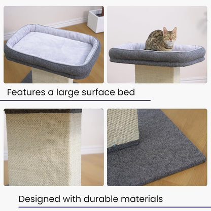 Catry Cat Perch with Washable Replaceable Bed & Wide Sisal Scratching Post | Cat Tree with Washable Replaceable Bed for Large Cats, Thick Sisal Scratching Post, Sturdy Cat Tower, Easy Assembly Cat Tree7