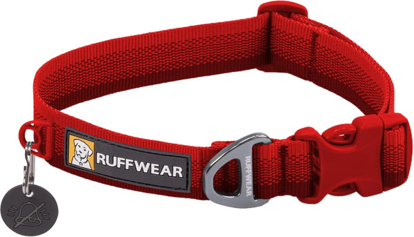 Ruffwear, Front Range Dog Collar, Adjustable Tubelok Webbing, Lightweight, Side Release Buckle, Aluminum V-Ring, Durable for Everyday Use, River Rock Green, 14"-20"8