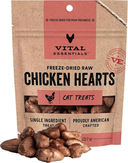 Vital Essentials Freeze Dried Raw Chicken Hearts Cat Treats, 0.8 Oz Bag | Single Ingredient, Premium Quality Protein, Grain-Free, USA Made with U.S. & Globally Sourced Ingredients11