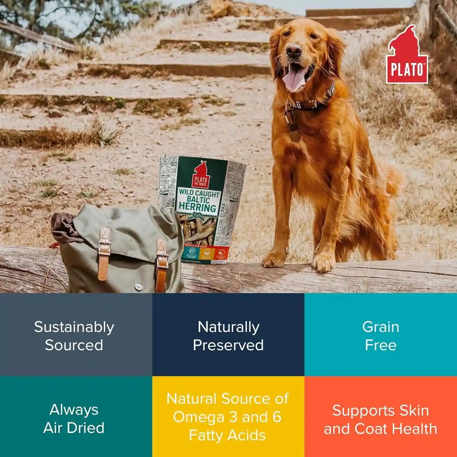 plato-pet-treats-fish-dog-treats-air-dried-single-ingredient-pet-treat-omega-3-6-fatty-acids-to-support-skin-and-coat-100-whole-fish-wild-caught-baltic-herring-3oz-2-pack
