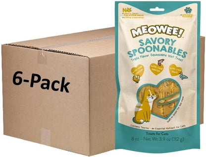 MEOWEE! Savory Spoonables Variety Pack, 12 Count Tube, Triple Flavor Squeezable Lickable Wet Treats for Cats with Built-In Spoon for Less Mess14
