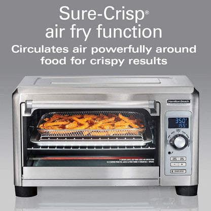 Sure-Crisp Digital Toaster Oven Air Fryer Combo, 1500W, Fits 12” Pizza 6 Slice Capacity, Temperature Probe, Stainless Steel (31243)2