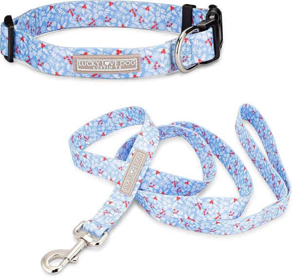Lucky Love Dog - Easy Click Buckle Dog Collar with Leash Set Combo, Durable & Comfortable for Male & Female Dogs, Pet Collar for Medium Dogs, Secure Fit - Blackbird Combo, Medium42