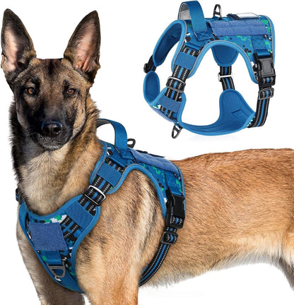 Rabbitgoo Tactical Dog Harness for Large, No Pull Military Service Vest | Molle & Handle, Heavy Duty, Adjustable, Reflective Straps, Easy Control for Training Walking, Black, Large15