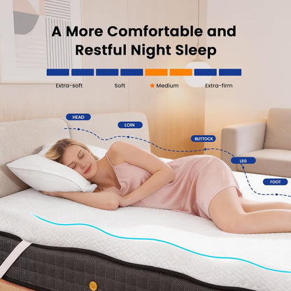 3 Inch Twin XL Cooling Gel Memory Foam Mattress Topper | Certipur-Us Certified. Removable & Machine Washable Cover with Adjustable Straps. Non-Slip Mesh Bottom.4
