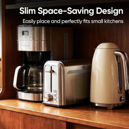 ® Slim Long Slot Stainless Steel Toaster, Toaster 2 Slice Wide Slot with 10.24 X 1.5 in Slot, Bagel Defrost Cancel, 7 Shades, Crumb Tray2