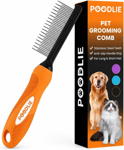 Poodle Dematting Fur Rake Comb Brush for Dogs and Cats - Long 2.5" Steel Safety Blades Metal Comb for Detangling Matted or Knotted Undercoat Hair14