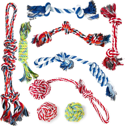 Twoear Dog Rope Toy 4 Pack - Puppy Teething Toys for Small Breed | Indestructible Dog Chew Toys for Aggressive Chewers - Cotton Tug of War Dog Toys for Boredom, Teeth Clean8