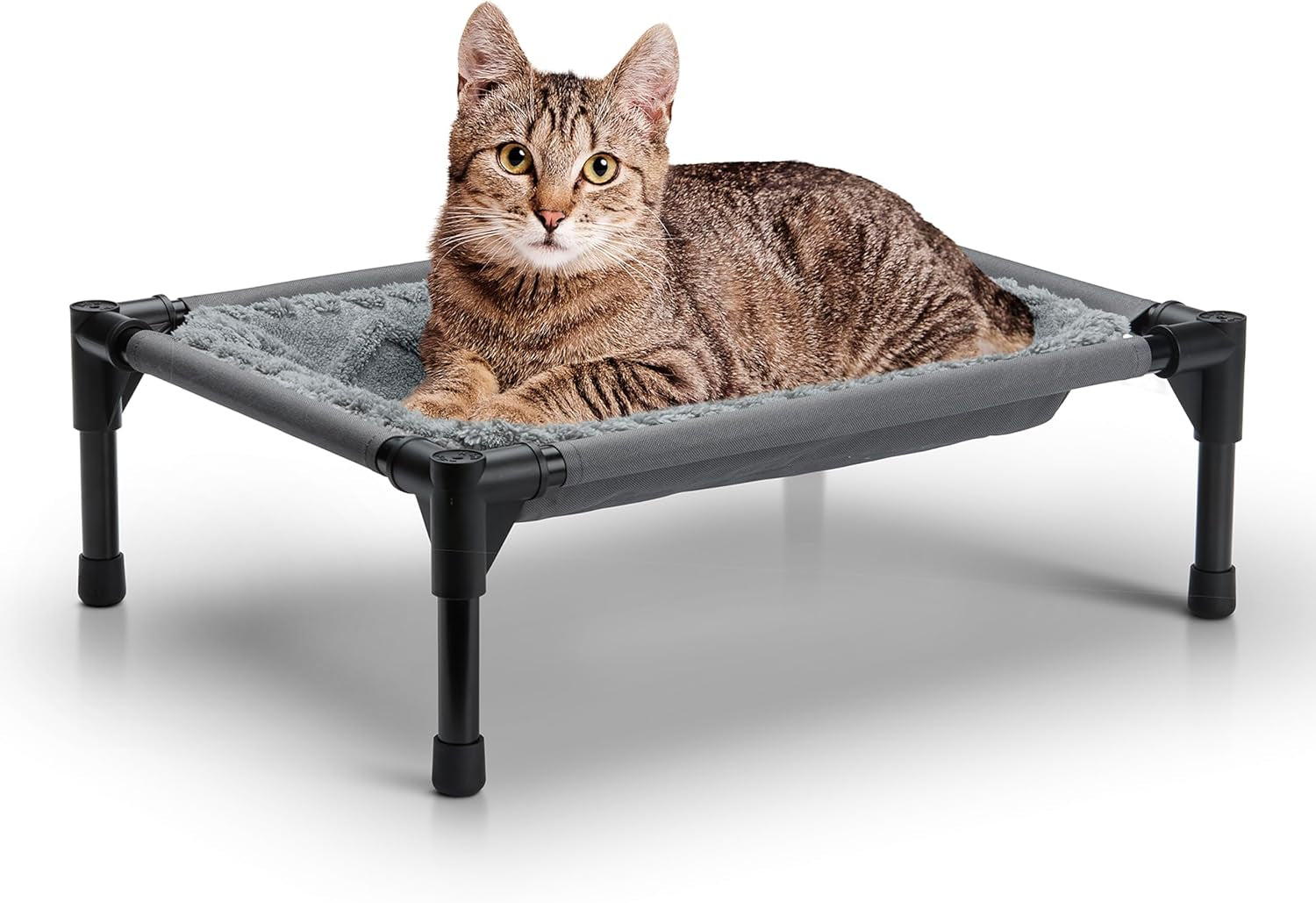 k-h-elevated-cat-bed-pet-hammock-cot-indoor-cat-bed-22x17in-gray-free-standing-raised-cot-with-metal-frame-washable-plush-cover-rubber-feet-tool-free-assembly