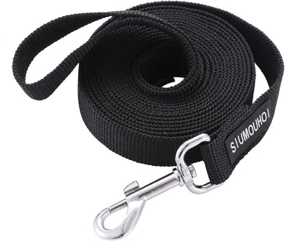 Strong Durable Nylon 10Ft Long Dog Training Leash, Traction Rope, 1 Inch Wide, for Small and Medium Dog (Black, 10 Feet)1