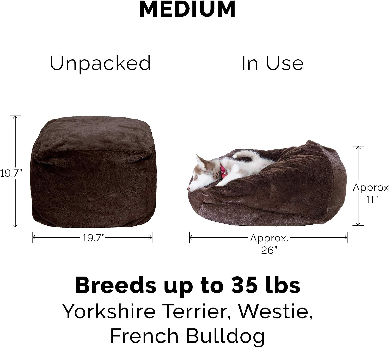furhaven-soft-cozy-dog-bed-for-medium-small-dogs-refillable-w-removable-washable-cover-liner-for-dogs-up-to-35-lbs-plush-faux-fur-bean-bag-style-ball-bed-espresso-medium