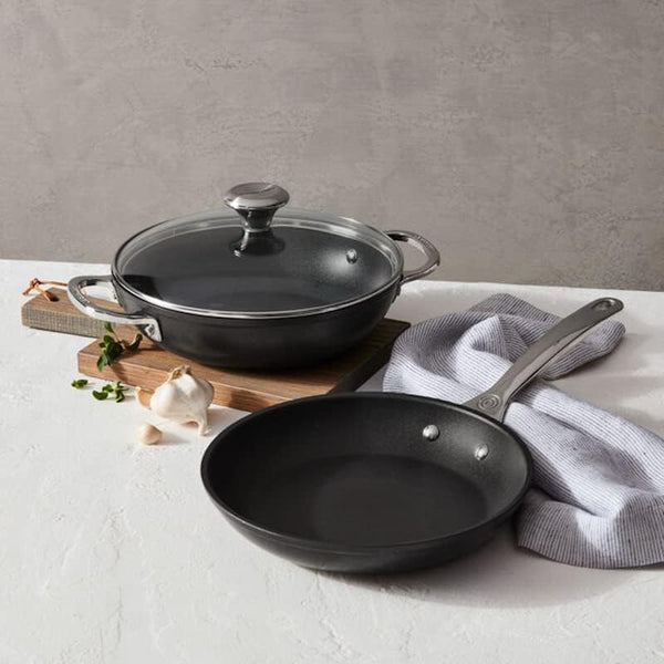 Le Creuset Toughened Non-Stick PRO Cookware Set, 3Pc. | 9.5” Fry Pan and 2.5 Qt. Braiser with Glass Lid2