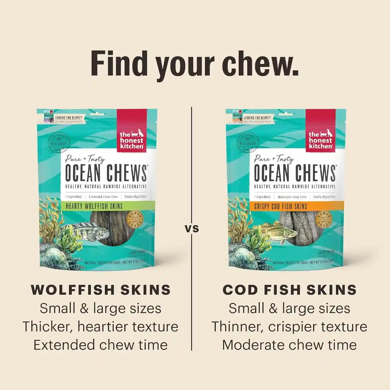 the-honest-kitchen-ocean-chews-crispy-cod-fish-skins-dog-treats-human-grade-single-ingredient-dehydrated-fish-dog-chews-for-large-dogs-high-protein-rawhide-alternative-for-skin-coat-5-5-oz
