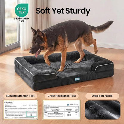 Ohgeni Sofa-Style Orthopedic Dog Bed for Large Dogs, Memory Foam Pet Bed with Removable Machine-Washable Plush Cover, Non-Slip Bottom, 45-Inch (Black)4