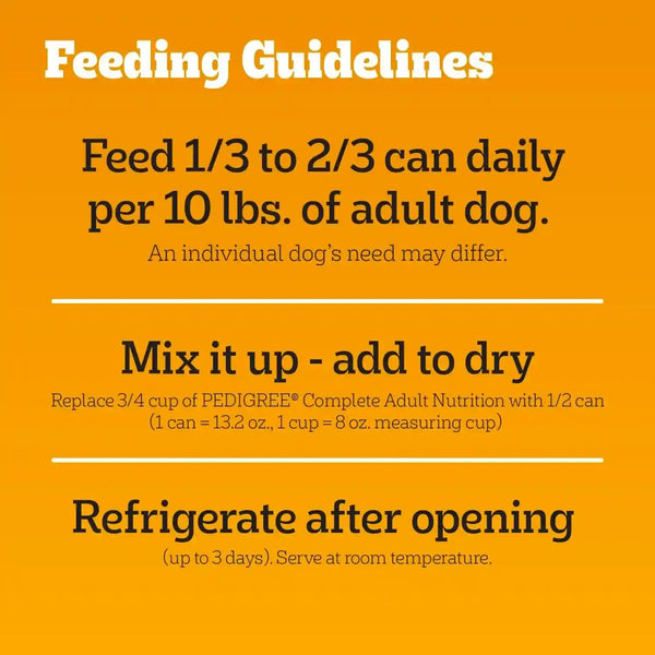 Pedigree Chopped Ground Dinner Wet Dog Food, Beef Pack, 13.2 Oz, 12 Count | 100% Complete & Balanced, 36 Vitamins & Minerals, Slow Cooked, 30%+ Water for Hydration, Supports Skin & Coat & Lean Muscles10