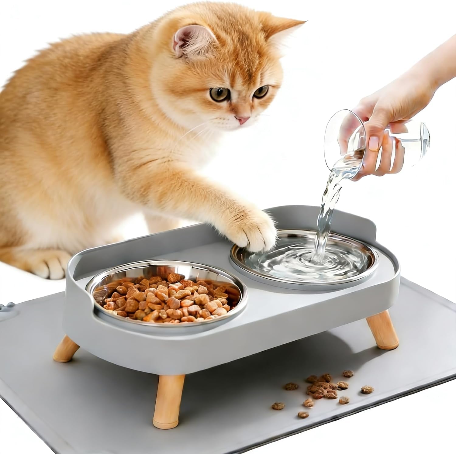 elevated-cat-bowls-with-food-mat-splash-proof-anti-vomiting-raised-cat-food-and-water-bowl-set-2-stainless-steel-dishes-for-cats-and-puppy-pet-bowl-for-indoor-cats-white