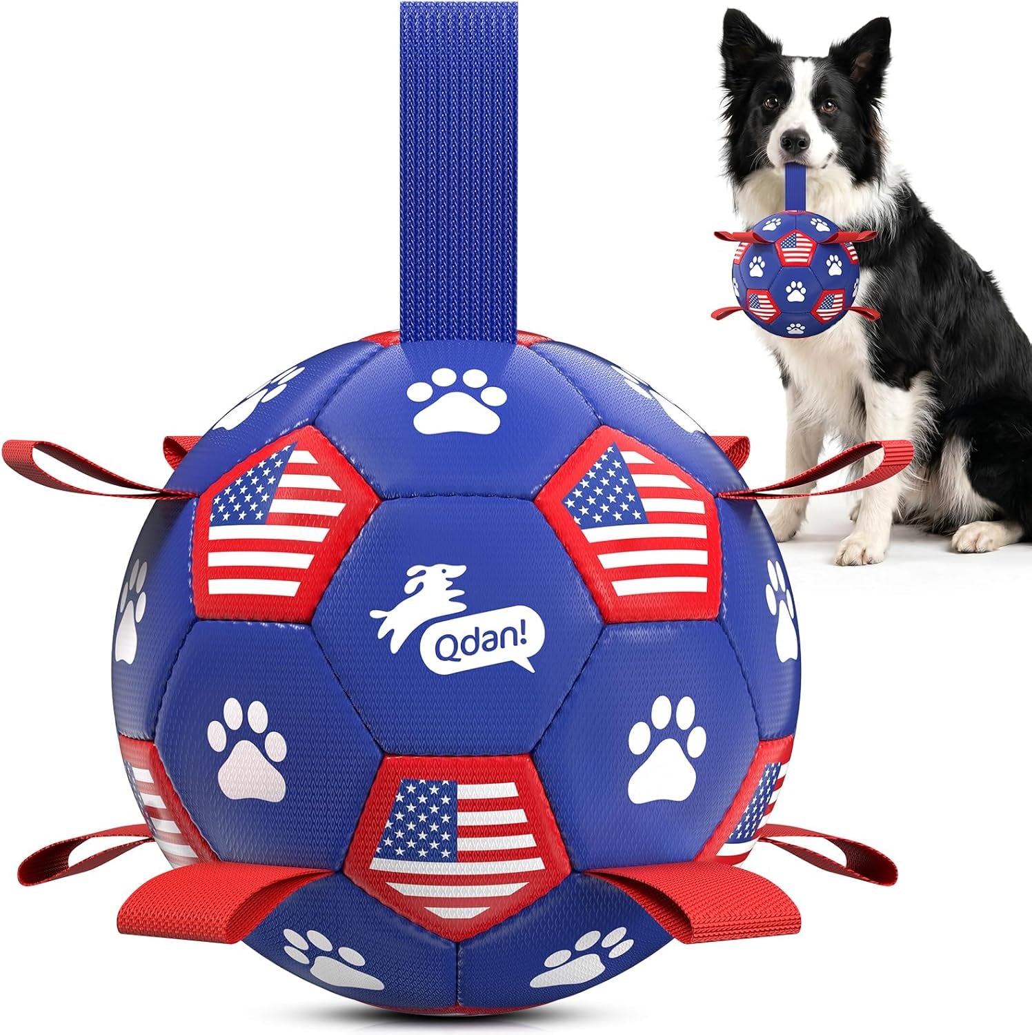 qdan-dog-toys-dog-balls-6-inch-dog-soccer-ball-with-straps-herding-balls-dog-birthday-toy-balls-for-20-40lbs-dogs-outdoor-puppy-toys-to-keep-them-busy-interactive-toy-for-tug-pool-water-toy-ball